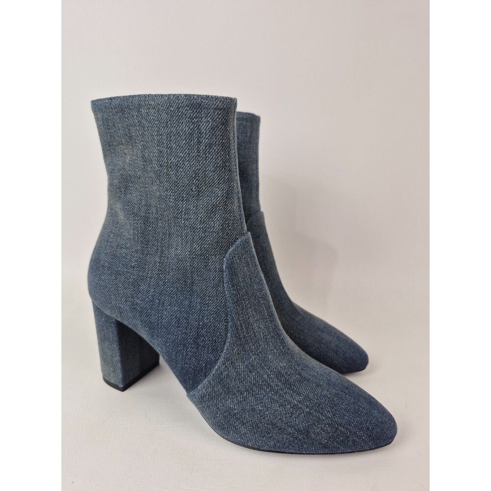 Saint Laurent Women's Blue Loulou 75 Denim Ankle Boots Size 36
